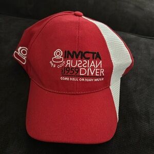 Official Invicta Watches Subaqua Logo Cap Adjustable Red/White embroidered